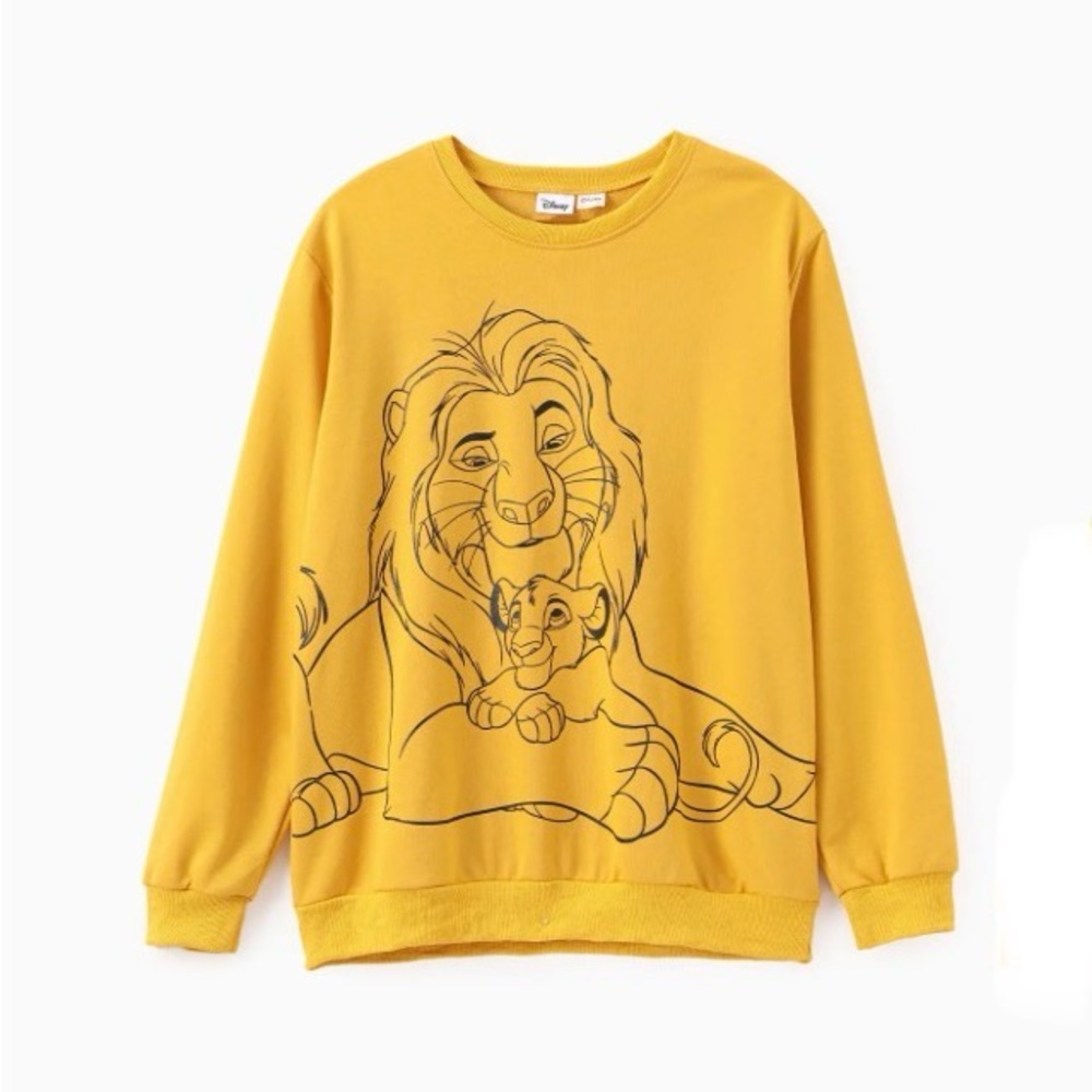Patpat Disney Men Lion King Yellow Crewneck Sweatshirt, Size M